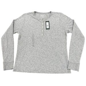 Alpine Design Women's XL Long‎ Sleeve Henley Heather Gray